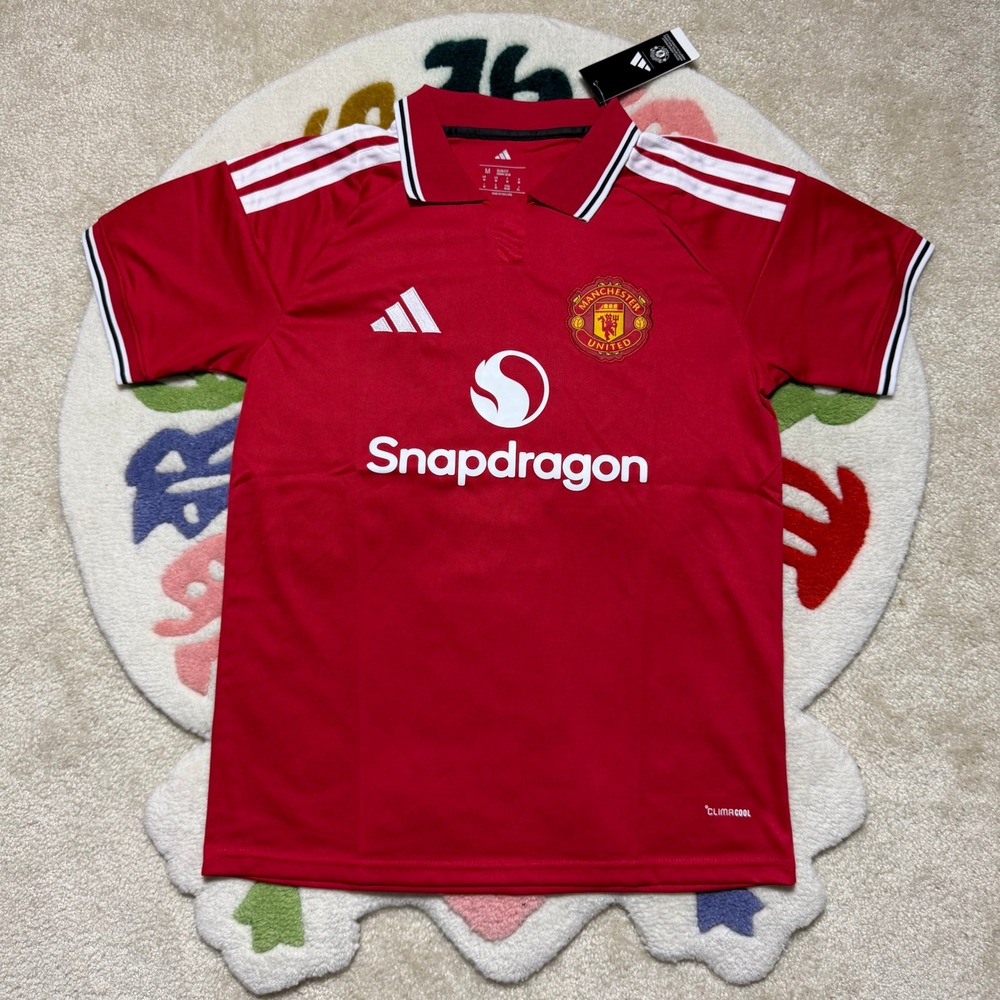 Adidas Manchester United Home Jersey Red Snapdragon Climacool Slim Fit Large L